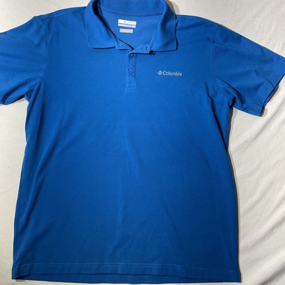 Columbia Mens Blue Active Fit Polo Shirt Size M
